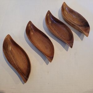 Mid Century Modern Bowls 4 Monkey Pod Pods Bowl Wood Home Decor Decoration MCM